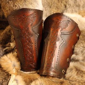The Dragons SCA Leather Vambraces