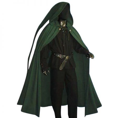 Medieval Long Tailed Cloak Green