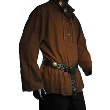 medieval laced shirt brown