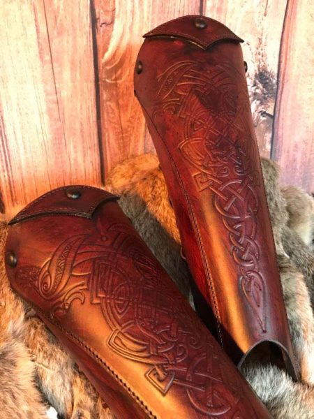 Clan Chief SCA Deluxe Leather Greaves