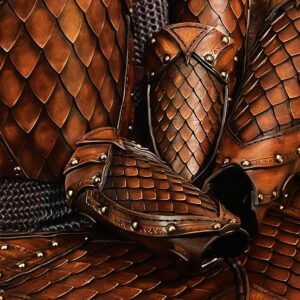 The Rhidur Norse SCA leather Vambraces